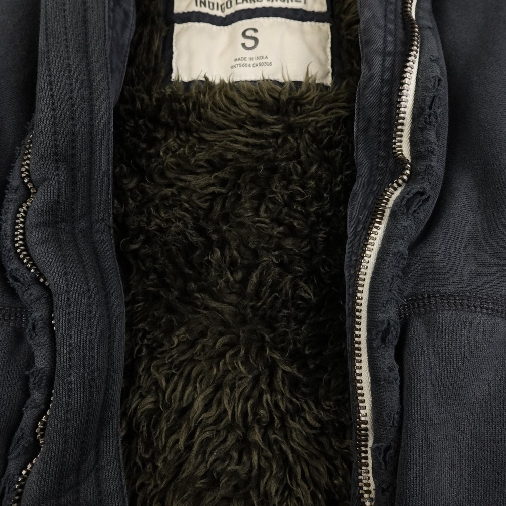 Abercrombie Fitch Indigo Lake Jacket Womens Small Fleece Lined Hooded Zip Heavy - Picture 4 of 16